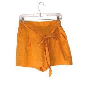 J.Crew Tie waist Short Cotton Poplin Women's Saffron Yellow Basic Casual Size 8